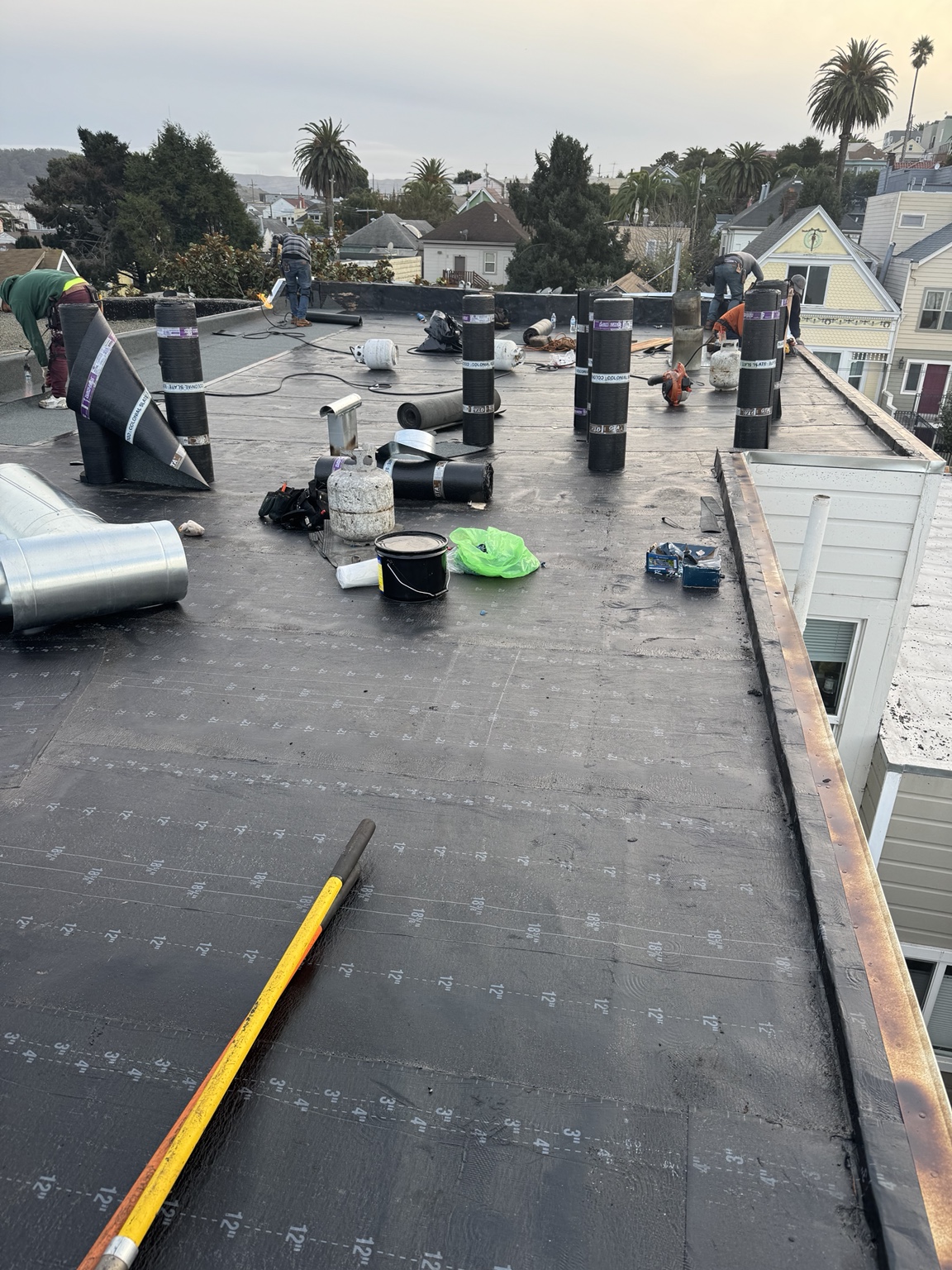 Roofing work in progress