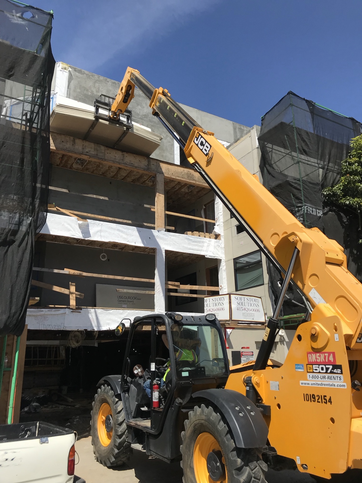 Telehandler at construction project