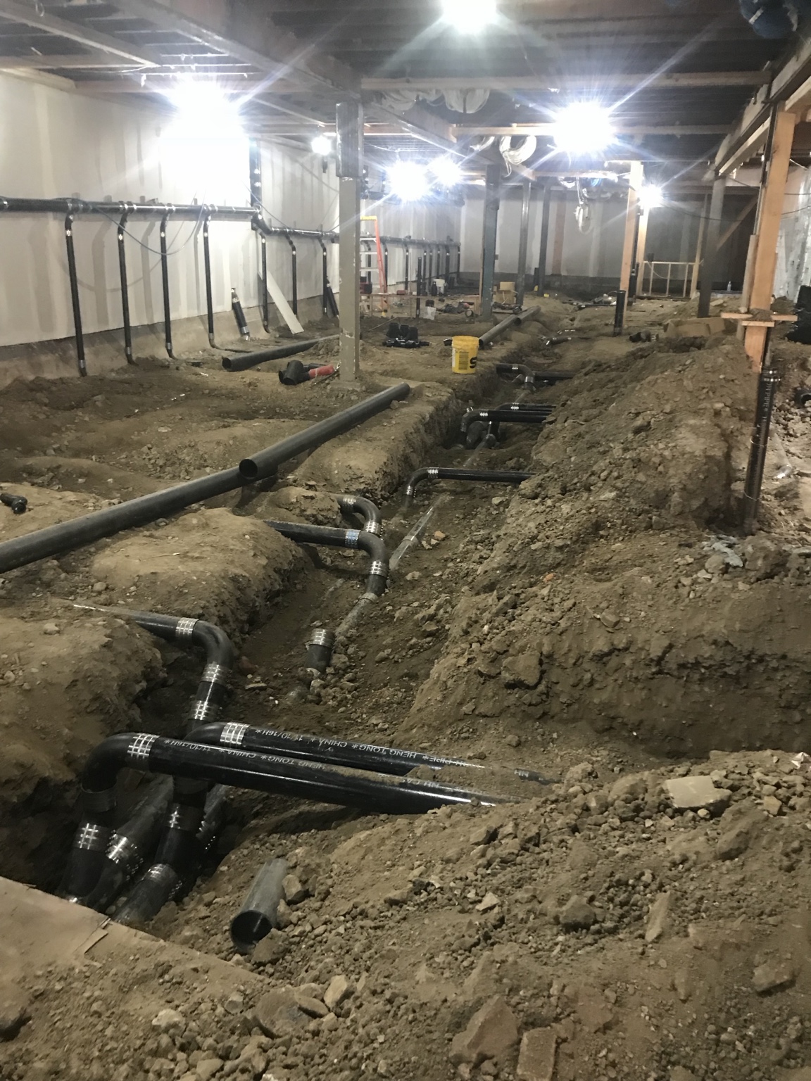 Underground plumbing rough-in